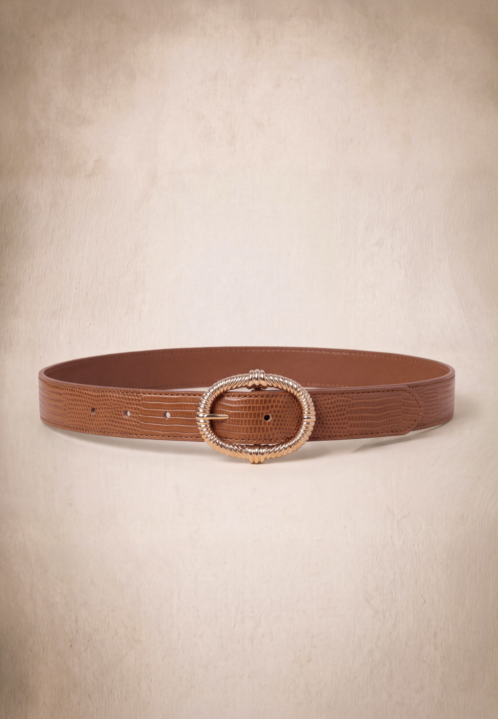 CEINTURE CUIR - MIMISAN - CAMEL